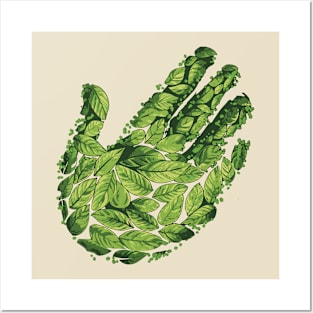 Earth Day Leaves Handprint Posters and Art